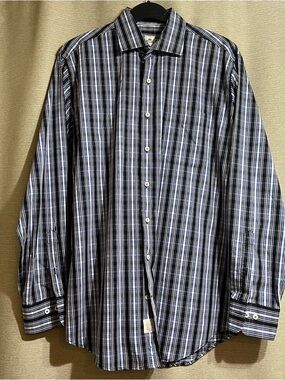 Peter Millar Seaside Finish Plaid Button Down Shirt Large Multicolor Cotton